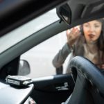 Woman,Forgot,Her,Key,Inside,Locked,Car